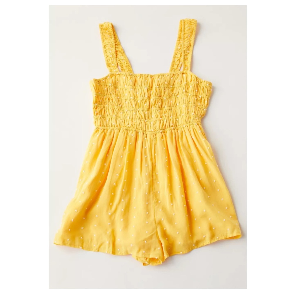 Urban Outfitters Cleo Embroidered Tie-Back Romper